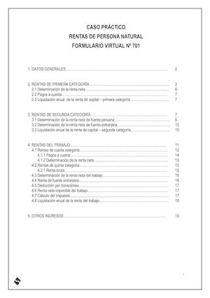 Caso Práctico Personas Naturales 2015 1ra, 2da, 4ta Y 5ta Categorías Formulario Virtual 701