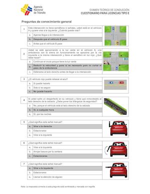 Preguntas De Licencias Tipo E Haga Clicclic