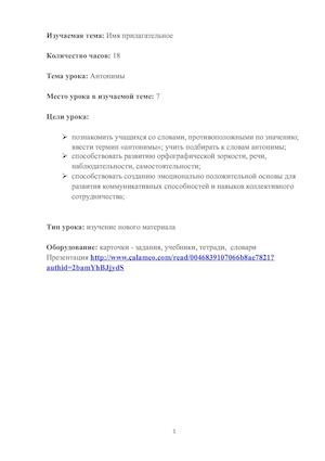 Урок русского языка в 3 классе Доморад Т И