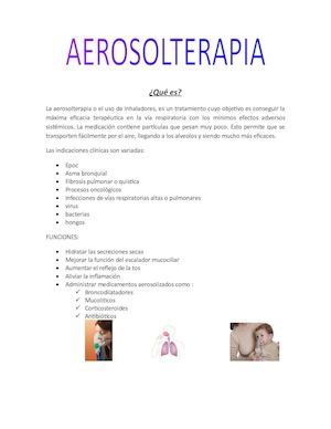AEROSOLTERAPIA. INHALOTERAPIA Y OXIGENOTERAPIA