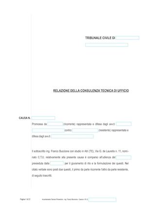 Esempio Accertamento Tecnico Preventivo N 2