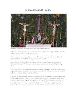 La Semana Santa En Huanta