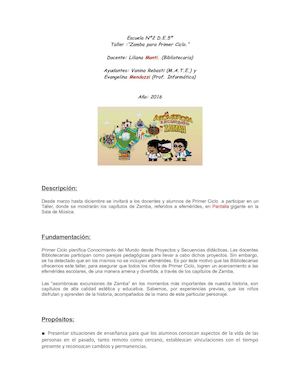 Taller De Zamba 1º Ciclo