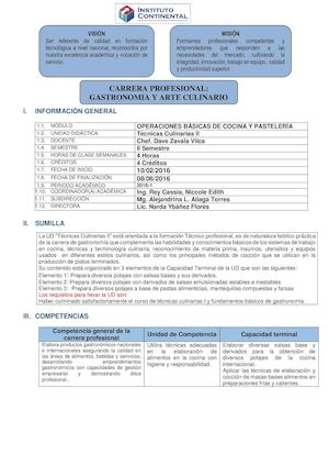 GAST 2DO TECNICAS CULINARIAS II