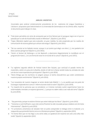 Sintaxis Selectividad