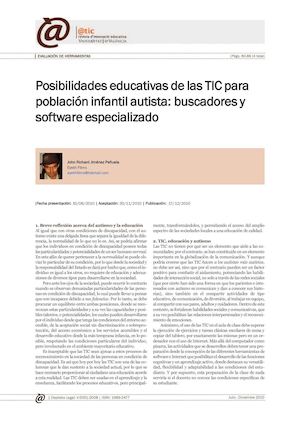Artículo "Posibilidades educativas de las TIC para la población infantil autista: buscadores y software utilizados”
