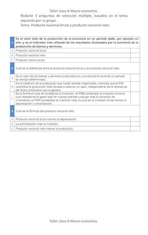 Preguntas Macro Economia