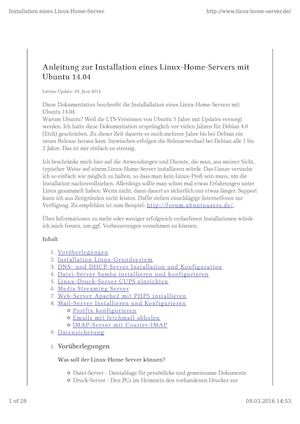 Installation Eines Linux Home Server