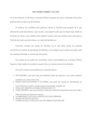 Relatoria Sobre La Clase