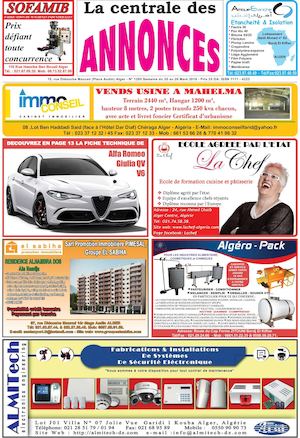 La Centrale des Annonces N° 1295 Semaine du 20 au 26 Mars 2016