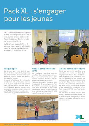 Budget 2016 - Pack XL s'engager pour les jeunes