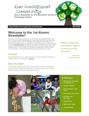 Montessori Alumni Newsletter