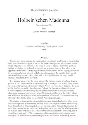 Holbein'schen Madonna English Gustav Theodor Fechner
