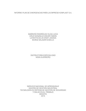 Ev3 Informe Planos Y Mapas Rutas De Evacuación Y Plan De Capacitación