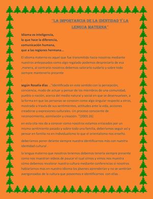 importancia de la identidad y la lengua originaria es quechua