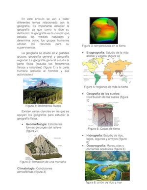 Geografía, formación, y estructura de la tierra