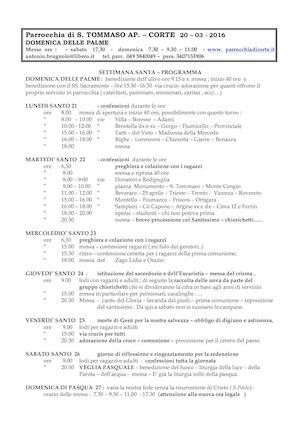 Foglietto Parrocchiale Del 20 03 16 PDF