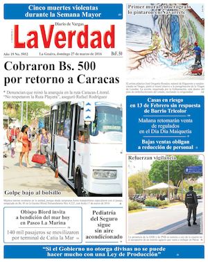 La Guaira, jueves 27 de marzo de 2016 Año 19 Nº. 5952