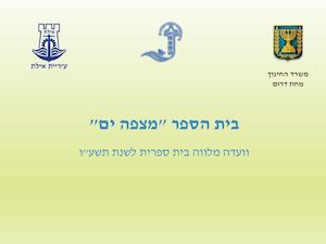 מצגת וועדה מלווה מצפה ים תשעו