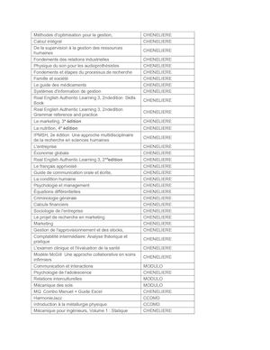 Liste Livres Du Canada à La Foire Du Livre