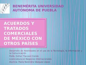 Acuerdos Y Tratados comerciales de México con otros países
