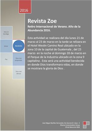 Revista Retiro De Verano De 2016 Año De La Abundancia