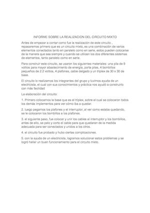 Informe De Circuito Mixto
