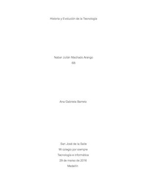 Historia Y Evolución De La Tecnología