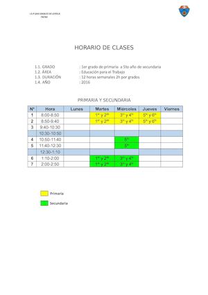 Horario De Clases