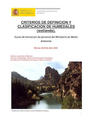 Criterios de Definición y Clasificación de Humedales