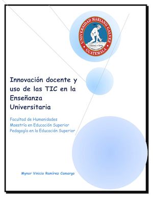 Innovación Docente Y Uso De Las Tic En La Enseñanza Universitaria Mynor Ramírez