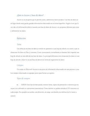 Qué Es Access Y Base De Datos