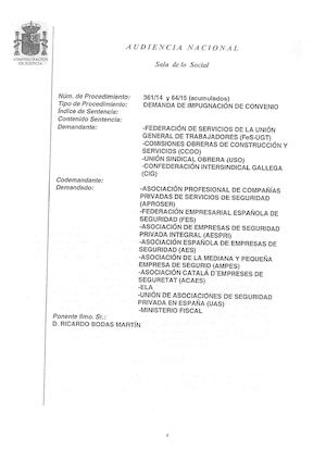 Sentencia Audiencia Nacional Pluses En Vacaciones Seguridad Privada