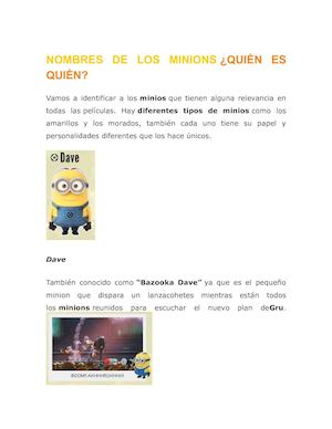 evolución de los minions