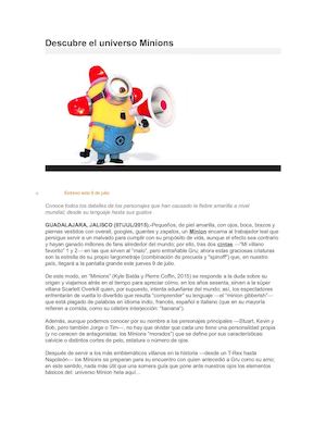 Descubre El Universo Minions