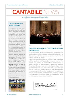 Cantabile News Enero-Marzo 2016