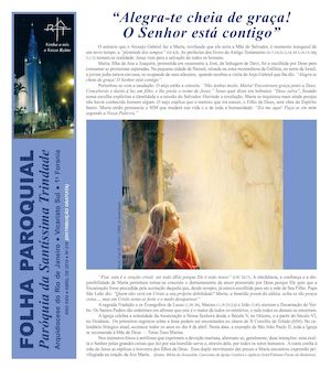 Folha Paroquial da Santíssima Trindade, Flamengo - RJ