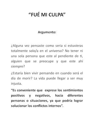 "Fué mi culpa"