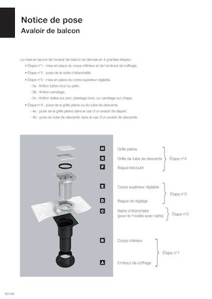 Notice de pose Avaloir de balcon - Notab