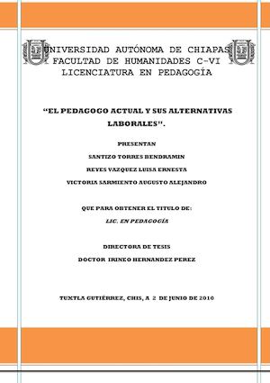 Tesis El Pedagogo Actual Y Sus Alternativas Laborales Virtual