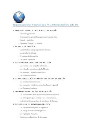 Geografia selectividad Andalucia Preguntas