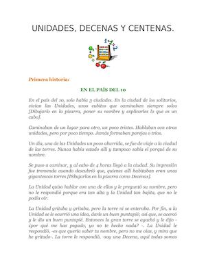 UNIDADES, DECENAS Y CENTENAS