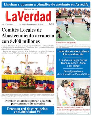 La Guaira, lunes 4 de abril de 2016 Año 19 Nº. 5960