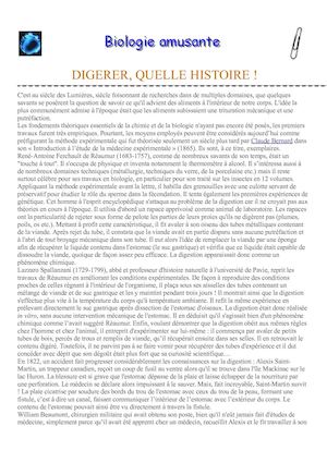 Histoire Digestion