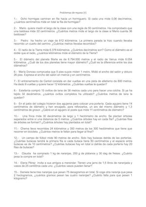 Medidas - Problemas  De Refuerzo (II).