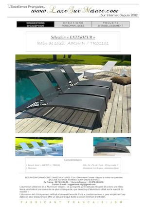 bain soleil luxe - bain soleil haut de gamme