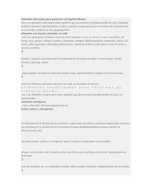 Alimentos Adecuados Para Pacientes Con Hipotiroidismo