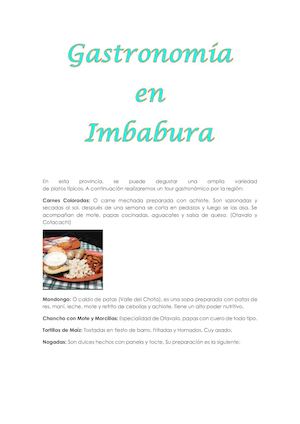 Gastronomia En Imbabura
