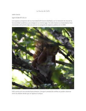 La fauna de Eafit