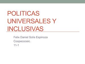 Politicas Universales Y Inclusivas